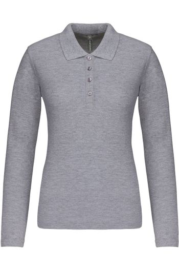 Polo piqué manches longues femme 