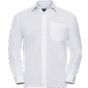 Russell Chemise en Popeline Polyester/Coton classique manches longues homme white