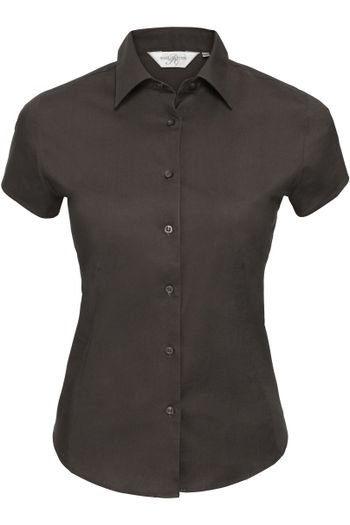 Ladies’ short sleeve fitted stretch shirt