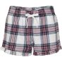 SF Clothing Women´s tartan frill lounge shorts white_pink_check