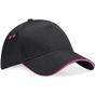 Beechfield Casquette Ultimate 5 panneaux à visière sandwich black/fuchsia