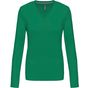 Kariban T-shirt col V manches longues femme kelly_green