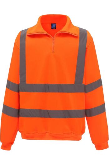 Sweat-shirt 1/4 zip haute visibilité