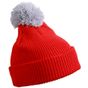 Myrtle Beach Pompon Hat with Brim tomato/silver