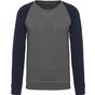 Kariban Sweat-shirt BIO bicolore col rond manches raglan homme grey_heather/navy