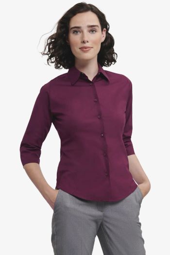 Image produit Chemise stretch ajustée manches ¾ femme