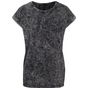 Build Your Brand Ladies Acid Washed Extended Shoulder Tee darkgrey_white