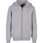 Build Your Brand Kids Fluffy Zip Hoody Heather grey