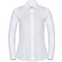 Russell Collection Ladies’ long sleeve tailored herringbone shirt white