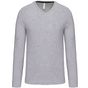 Kariban T-shirt col V manches longues oxford_grey