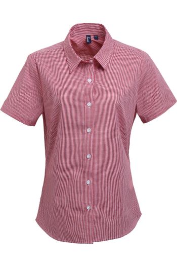 Image produit Chemise micro-carreaux Vichy Gingham à manches courtes pour femme