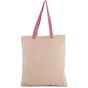 Kimood Sac shopping plat en toile avec poignées contrastées natural/dark_pink