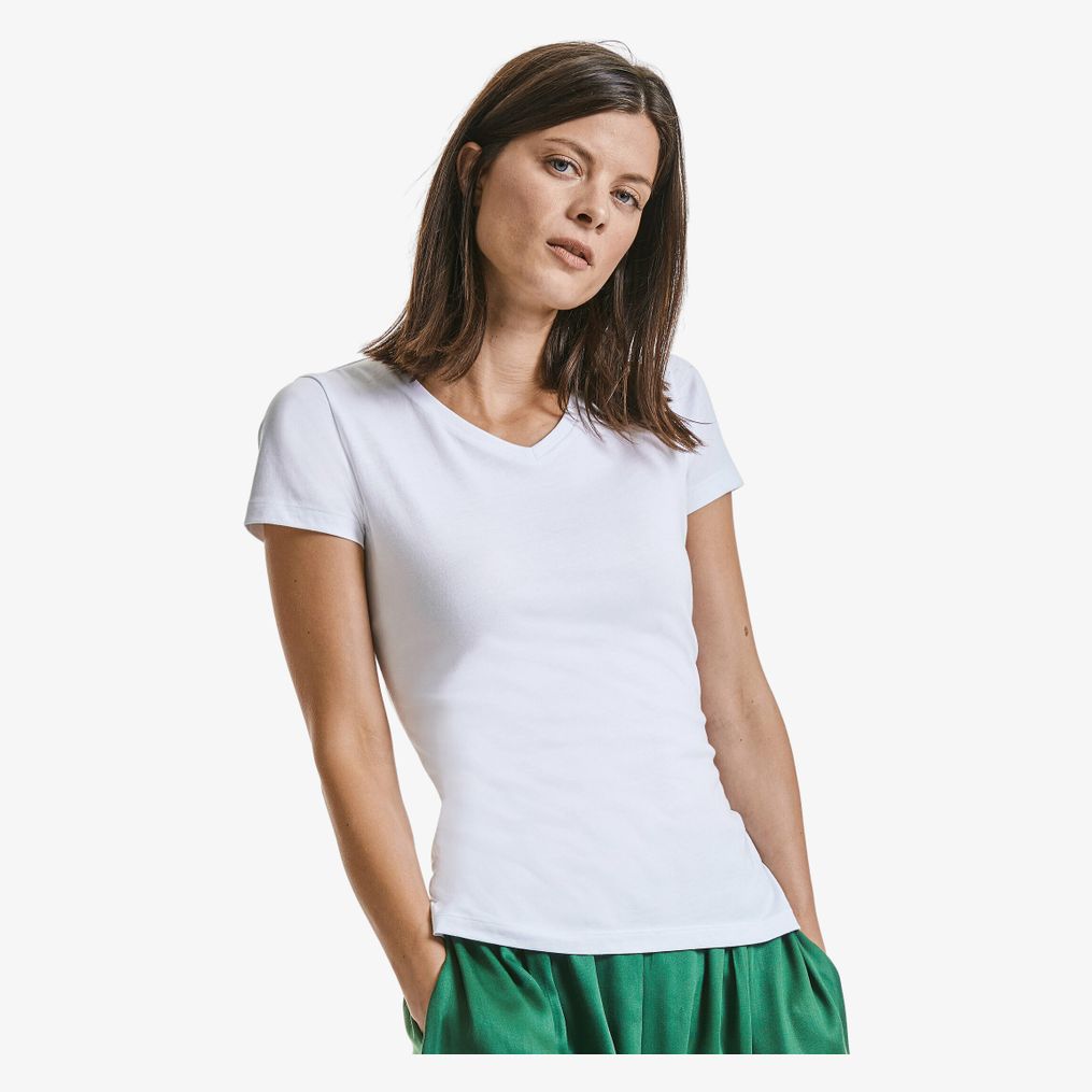 Ladies' Pure Organic V-Neck Tee Russell-pure-organic