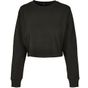 Build Your Brand Ladies Terry Cropped Crew black