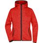 James&Nicholson Ladies' Knitted Fleece Hoody red_melange/black