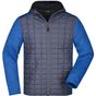 James&Nicholson Men´s Knitted Hybrid Jacket royal_melange/anthracite_melange