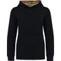 Kariban Sweat-shirt à capuche contrastée à motifs enfant unisexe black/skate_graffiti