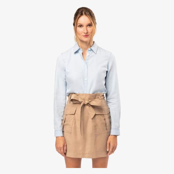 Chemise écoresponsable délavée en coton twill femme kariban