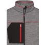 James&Nicholson Ladies´ Structure Fleece Jacket carbon_melange/black/red