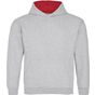 AWDis Just Hoods Kids Varsity Hoodie heather_grey/fire_red
