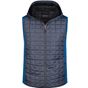 James&Nicholson Men´s Knitted Hybrid Vest royal_melange/anthracite_melange