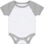 Larkwood Short Sleeved Baseball Bodysuit heather_grey/white