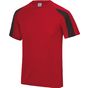 AWDis Just Cool Contrast cool T - fire_red/jet_black - XL