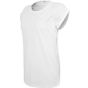 Build Your Brand Ladies Extended Shoulder Tee white