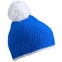 Myrtle Beach Pompon Hat with Contrast Stripe blue/white