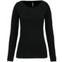 Kariban T-shirt col rond manches longues femme black