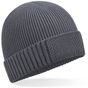 Beechfield Bonnet en coton biologique avec écusson gris graphite