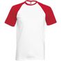 fruit of the loom Shortsleeve Baseball T blanc/rouge