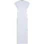 Build Your Brand Ladies Long Extended Shoulder Dress White