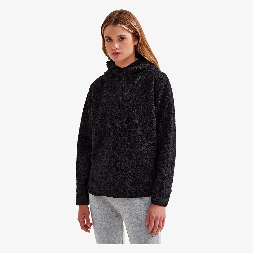 Sweat à capuche sherpa avec fermeture zippée 1/4 pour femme Tridri® TriDri