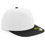 Beechfield Casquette snapback à visière plate originale white/black