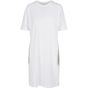 Build Your Brand Ladies Organic Oversized Slit Tee Dress white
