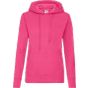 fruit of the loom Ladies classic hooded sweat fuchsia
