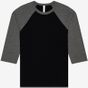 Bella Unisex 3/4 sleeve baseball tee black/deep_heather