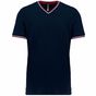 Kariban T-shirt maille piquée col V homme navy/red/white