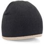 Beechfield Bonnet en tricot bicolore black/stone