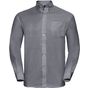 Russell Collection Men’s long sleeve classic oxford shirt silver