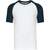 kariban Baseball - T-shirt bicolore manches courtes - white/navy - L