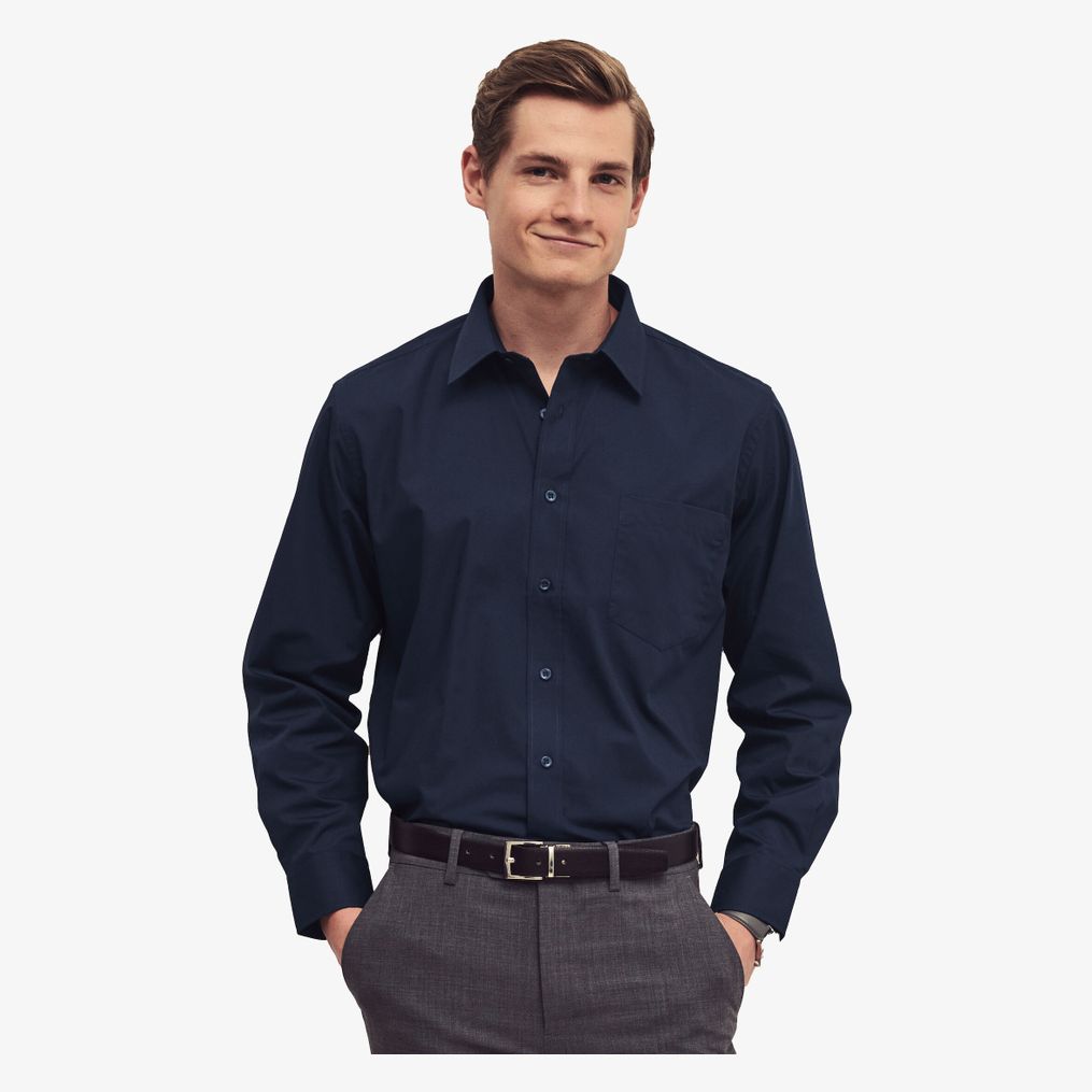 Men´s Long Sleeve Poplin Shirt fruit of the loom