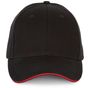 K-up Casquette sandwich contrasté - 6 panneaux black/red