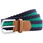 Asquith & Fox Ceinture stretch tressée à rayures bicolores navy/kelly