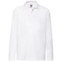 fruit of the loom Long Sleeve 65/35 Polo Kids - blanc - 14/15