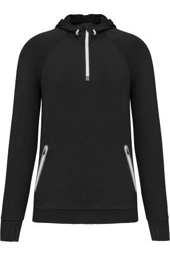 Image produit Sweat-shirt à capuche 1/4 zip sport unisexe