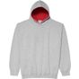 AWDis Just Hoods Kids Varsity Hoodie heather_grey/fire_red