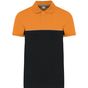 WK Designed To Work Polo bicolore écoresponsable manches courtes unisexe black/orange