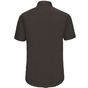 Russell Collection Men’s short sleeve fitted stretch shirt chocolate